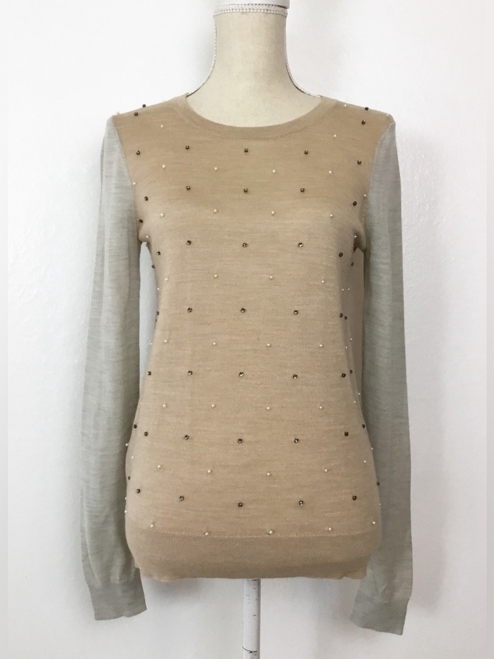Ann Taylor LOFT Lightweight Colorblock Beaded Knit Sweater - Picture 11 of 16